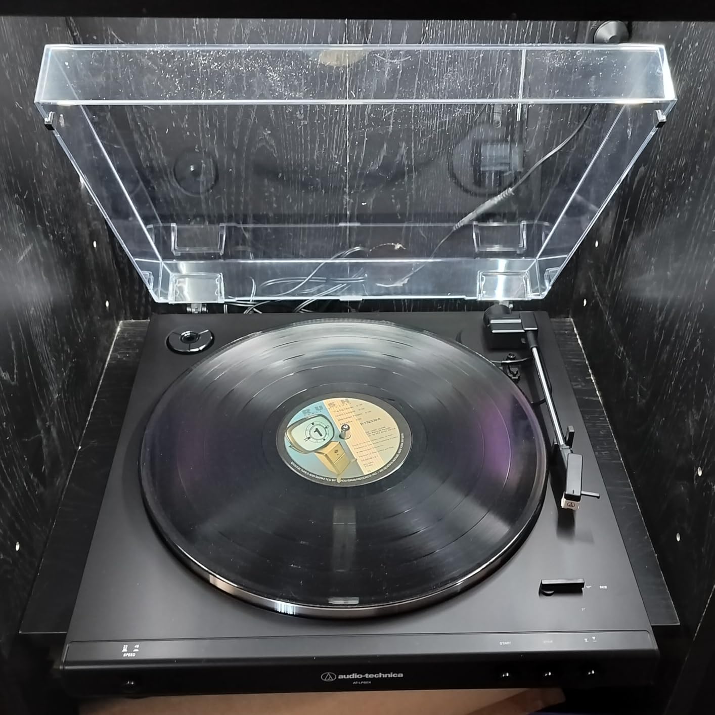 Audio-Technica AT-LP60X-GM Fully Automatic Belt-Drive Stereo Turntable, Gunmetal/Black, Hi-Fidelity, Plays 33-1/3 and 45 RPM Vinyl Records, Dust Cover, Anti-Resonance, Die-Cast Aluminum Platter - Customer Photo 2