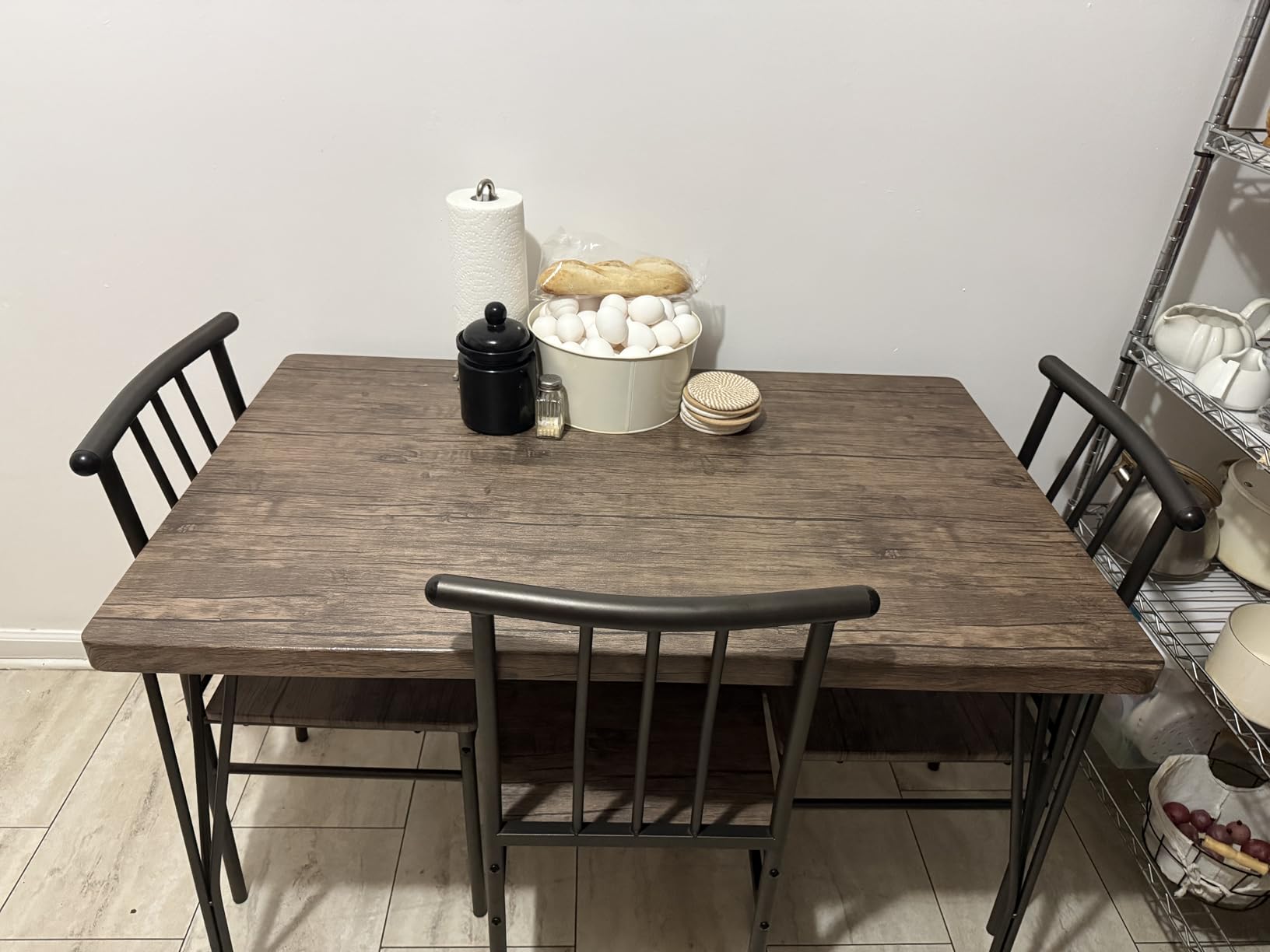 Best Choice Products 5-Piece Metal and Wood Indoor Modern Rectangular Dining Table Furniture Set for Kitchen, Dining Room, Dinette, Breakfast Nook w/ 4 Chairs - Brown - Customer Photo 1