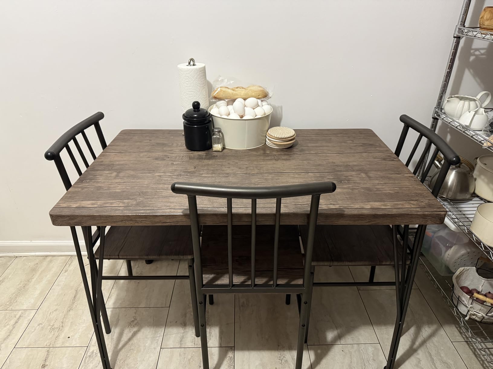 Best Choice Products 5-Piece Metal and Wood Indoor Modern Rectangular Dining Table Furniture Set for Kitchen, Dining Room, Dinette, Breakfast Nook w/ 4 Chairs - Brown - Customer Photo 2