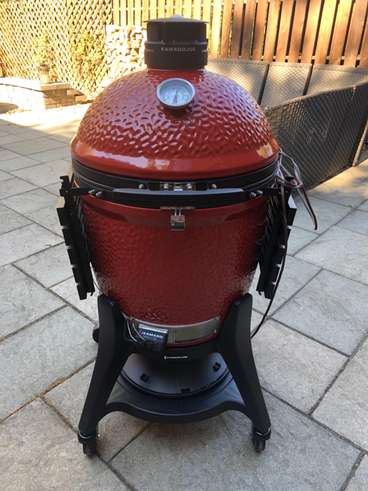 Kamado Joe Classic Joe III Series III 18-inch Charcoal Grill & Smoker, Red, with Cart, Side Shelves, Grill Gripper, and Ash Tool, 3 Tier Cooking System - Customer Photo 1