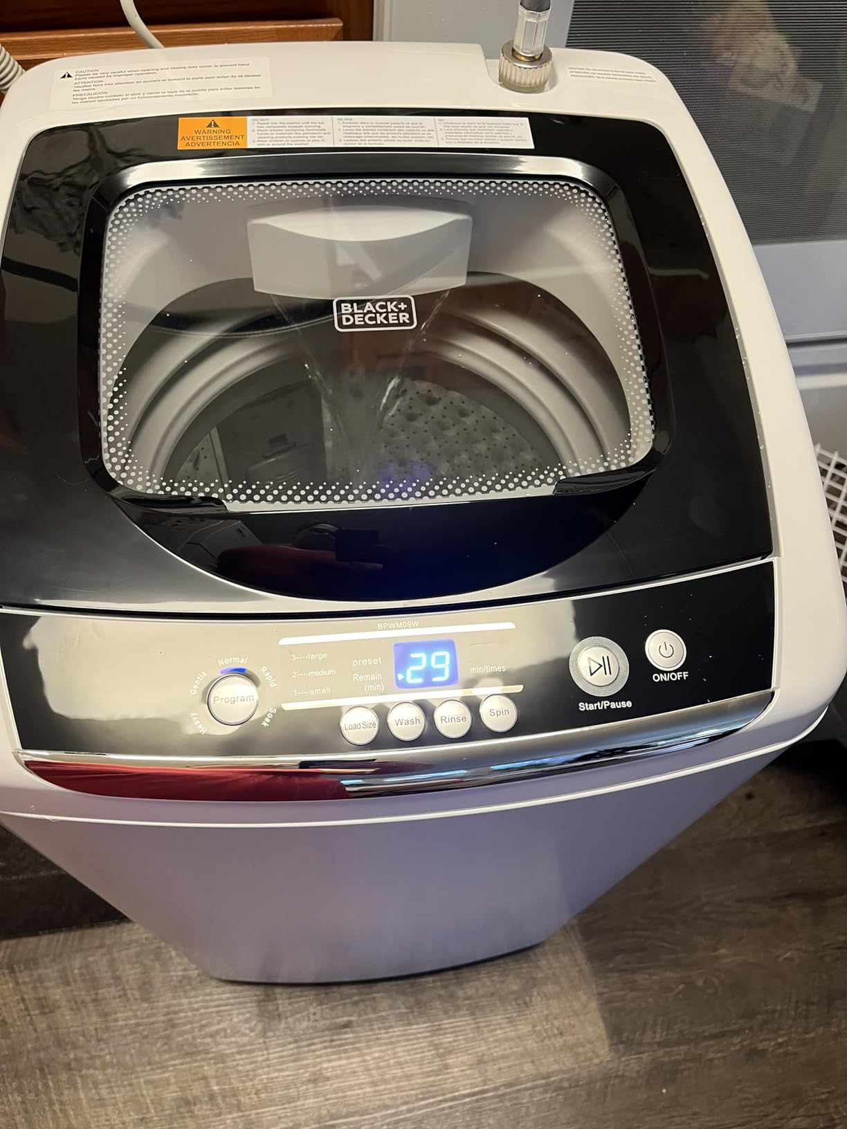 BLACK+DECKER Small Portable Washer, Washing Machine for Household Use, Portable Washer 1.7 cu.Ft with 8 Cycles, Transparent Lid & LED Display - Customer Photo 1