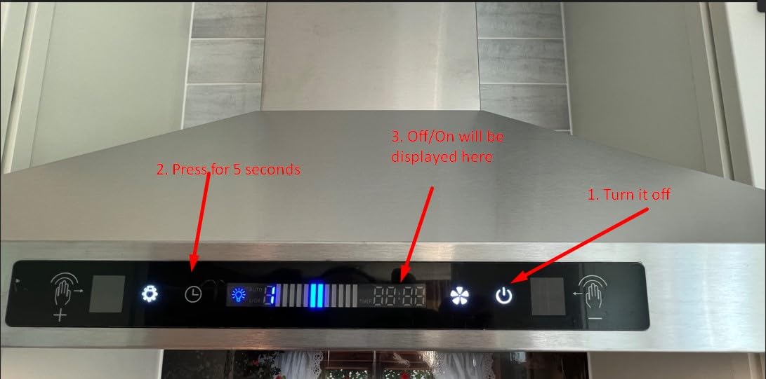 IKTCH 30-inch Wall Mount Range Hood 900 CFM Ducted/Ductless Convertible, Kitchen Chimney Vent Stainless Steel with Gesture Sensing & Touch Control Switch Panel, 2 Pcs Adjustable Lights(IKP02-30'') - Customer Photo 1