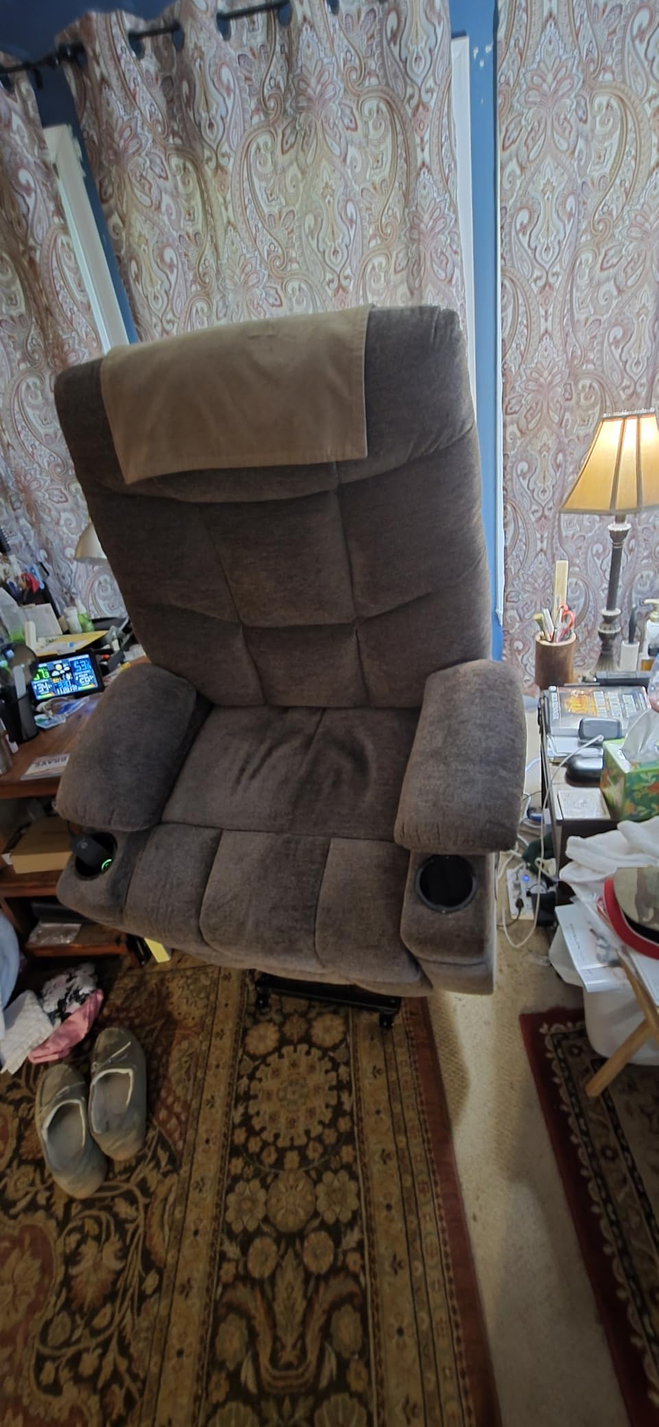 MCombo Power Lift Recliner Chair with Extended Footrest for Elderly People, Fabric 7287/7087 (Dark Gray, Medium) - Customer Photo 1