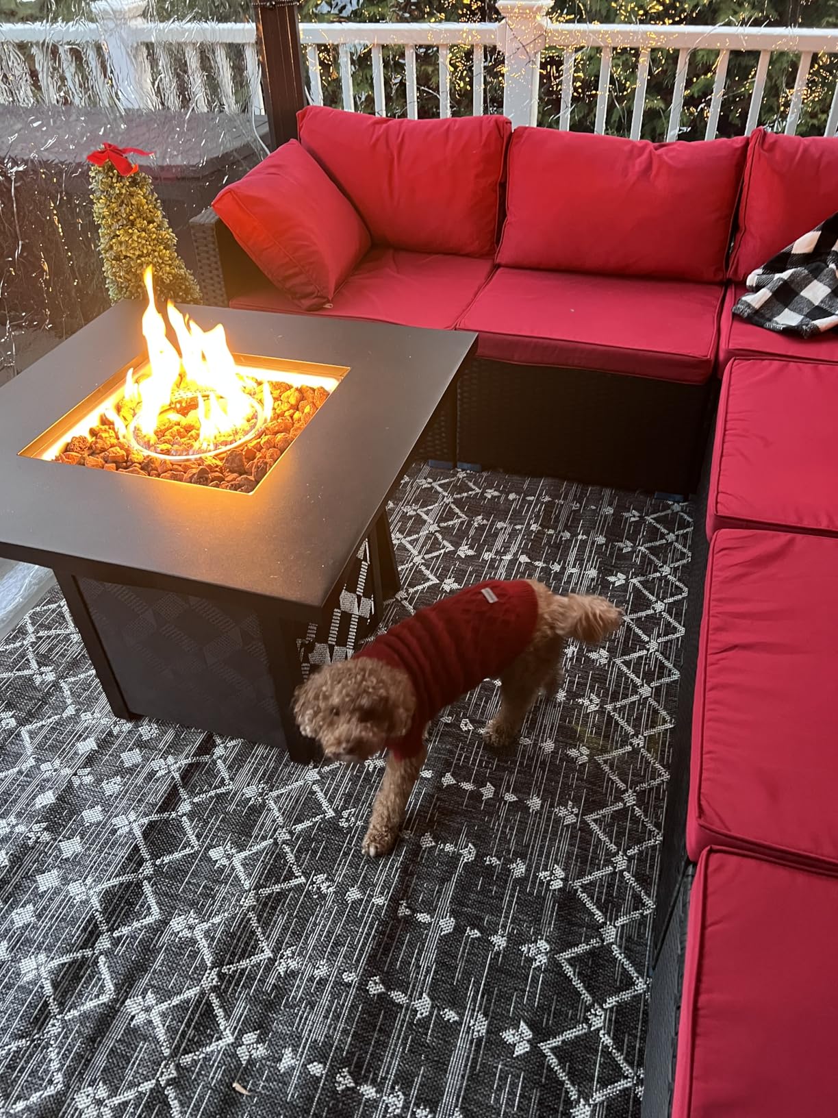 JONATHAN Y Moroccan Geometric Indoor Outdoor Area Rug 8X10 Natural/Black, Ourika Textured Weave for Backyard, Patio, Porch, Easy-Cleaning, High Traffic, Pet-Friendly, Non-Shedding (SMB108D-8) Customer Review JONATHAN Y Moroccan Geometric Indoor Outdoor Area Rug 8X10 Natural/Black, Ourika Textured Weave for Backyard, Patio, Porch, Easy-Cleaning, High Traffic, Pet-Friendly, Non-Shedding (SMB108D-8) - Customer Photo 2