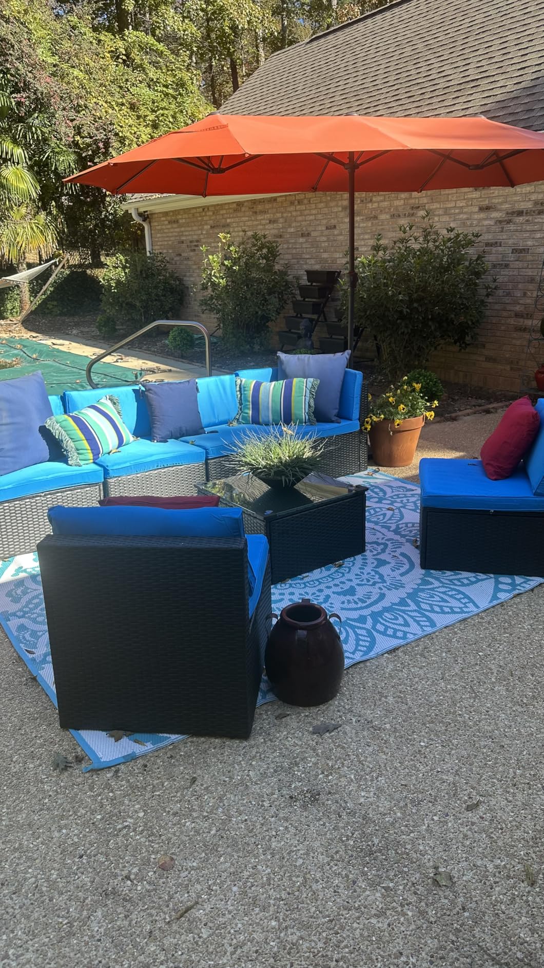 Devoko Patio Furniture Sets 6 Pieces Outdoor Sectional Rattan Sofa Manual Weaving Wicker Patio Conversation Set with Glass Table and Cushion (Beige) Customer Review Devoko Patio Furniture Sets 6 Pieces Outdoor Sectional Rattan Sofa Manual Weaving Wicker Patio Conversation Set with Glass Table and Cushion (Beige) - Customer Photo 1