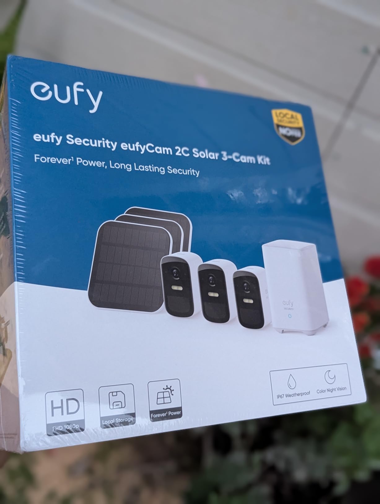 eufy Security, eufyCam 2C 2-Cam Kit, Security Camera Wireless Outdoor, Home Security System, HomeKit Compatibility, 1080p HD, IP67, Night Vision, Motion Only Alert, No Monthly Fee - Customer Photo 1