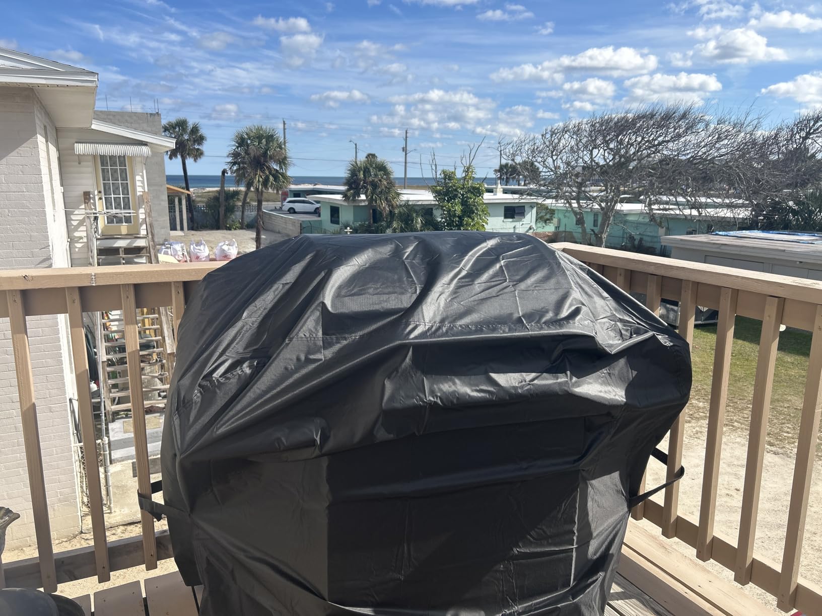 Grill Cover, 58 inch BBQ Gas Grill Cover for Outdoor Grill, Waterproof, Anti-UV, Rip-Proof, Fade Resistant Material, Barbecue Cover with Hook-and-Loop Straps & Adjustable Hem Drawstring, Black customer photo 1