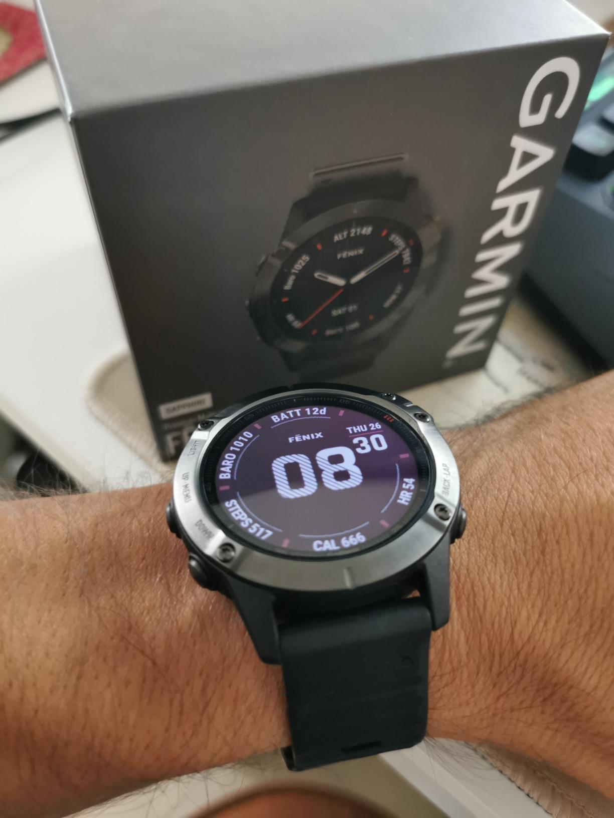 Garmin Fenix 6 Sapphire, Premium Multisport GPS Watch, Features Mapping, Music, Grade-Adjusted Pace Guidance and Pulse Ox Sensors, Carbon Gray DLC with Black Band - Customer Photo 2