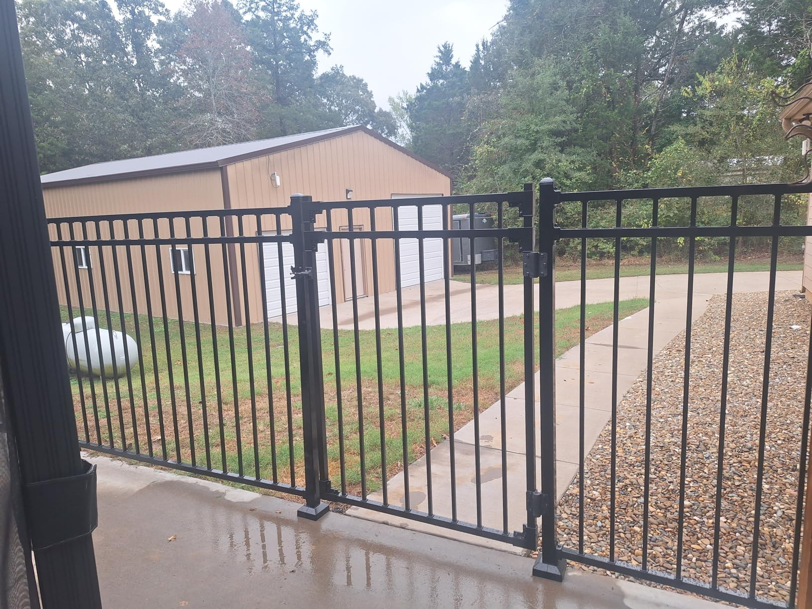 XCEL Fence Black Steel Anti-Rust Fence Gate - 4ft W x 5ft H - Easy Installation Kit, for Residential, Outdoor, Yard, Patio, Entry Way, 3-Rail Metal Gate Customer Review XCEL Fence Black Steel Anti-Rust Fence Gate - 4ft W x 5ft H - Easy Installation Kit, for Residential, Outdoor, Yard, Patio, Entry Way, 3-Rail Metal Gate - Customer Photo 1