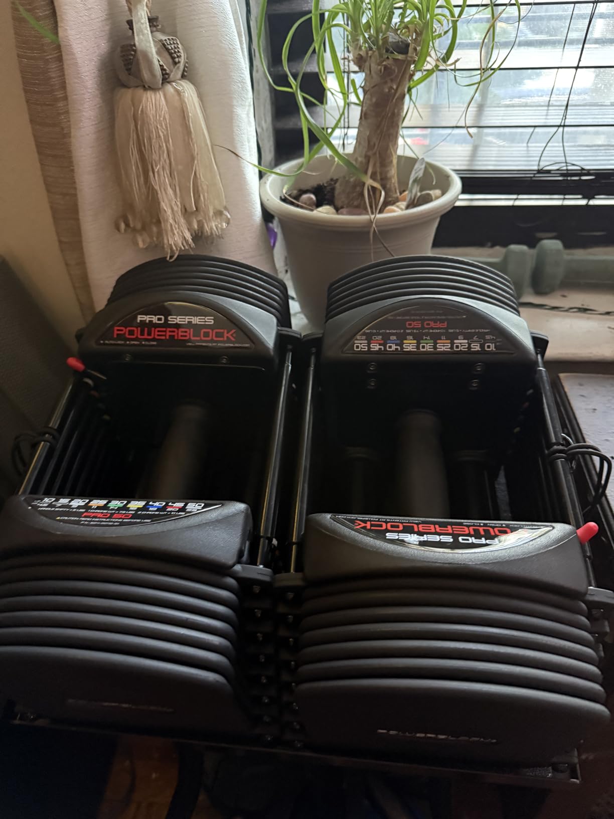 PowerBlock Pro 50 Adjustable Dumbbells, Sold in Pairs, 5-50 lb. Dumbbells, Durable Steel Build, Innovative Workout Equipment, All-in-One Dumbbells - Customer Photo 2