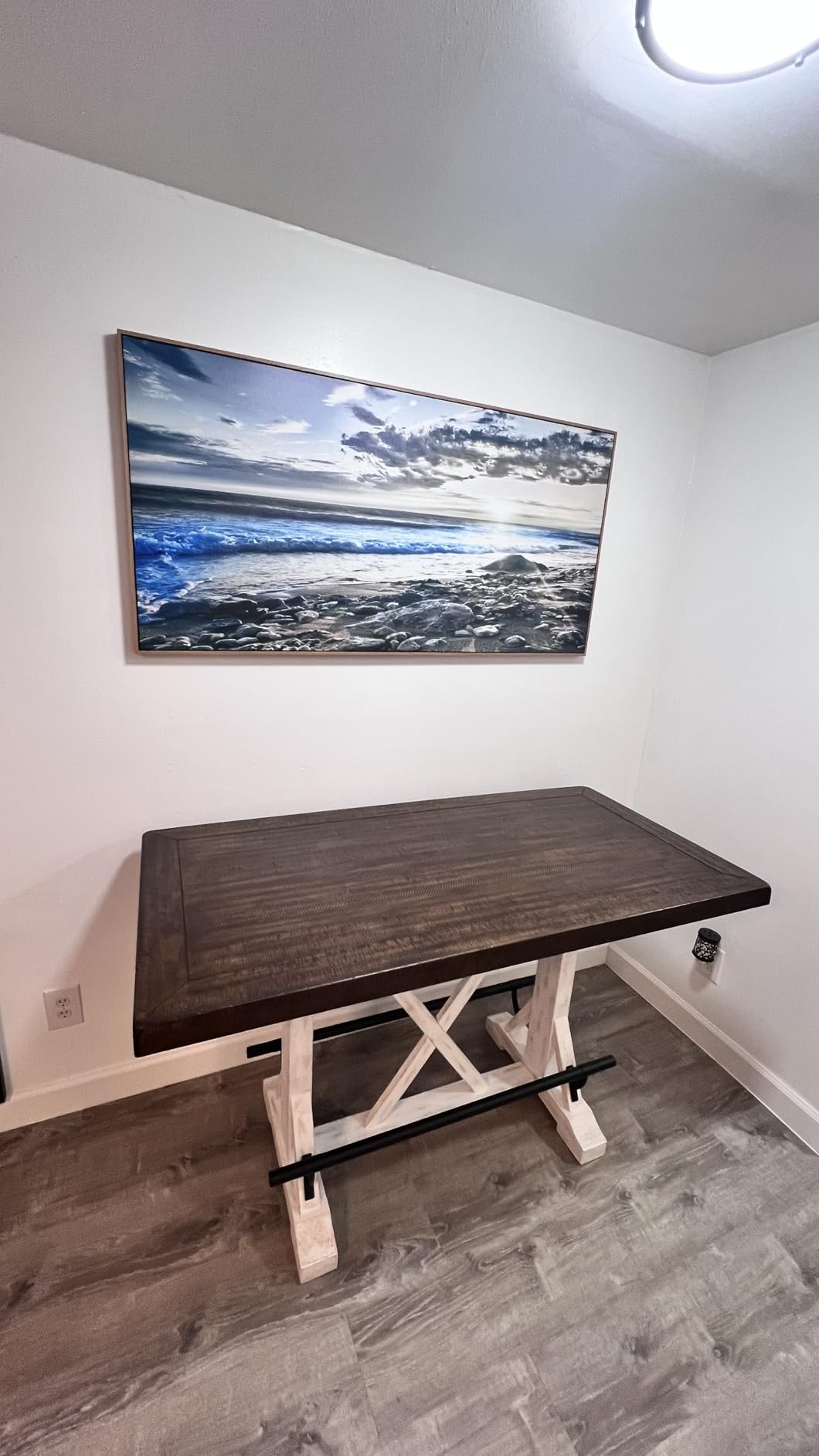 Signature Design by Ashley Valebeck Farmhouse Rectangular Extension Dining Table, Fits up to 8, White & Brown Customer Review Signature Design by Ashley Valebeck Farmhouse Rectangular Extension Dining Table, Fits up to 8, White & Brown - Customer Photo 2
