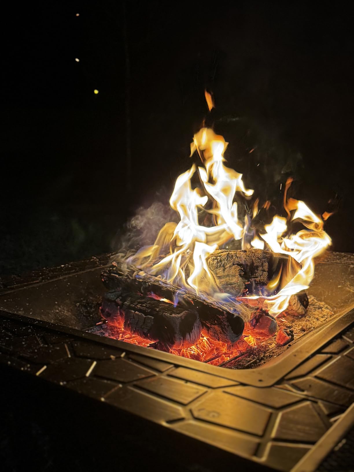 Yaheetech Multifunctional Fire Pit Table 32in Square Metal Firepit Stove Backyard Patio Garden Fireplace for Camping, Outdoor Heating, Bonfire and Picnic - Customer Photo 1