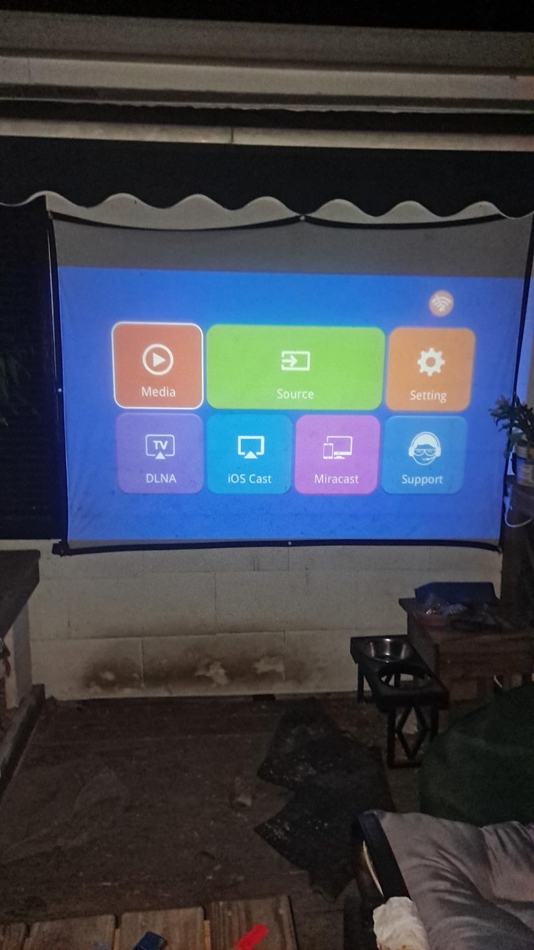 TMY 1080P Full HD Portable Mini Projector, Bluetooth Movie Projector, Compatible with TV Stick/Smartphone/PC/Game Console/HDMI/USB, Indoor & Outdoor Use, with Projector Screen customer photo 2