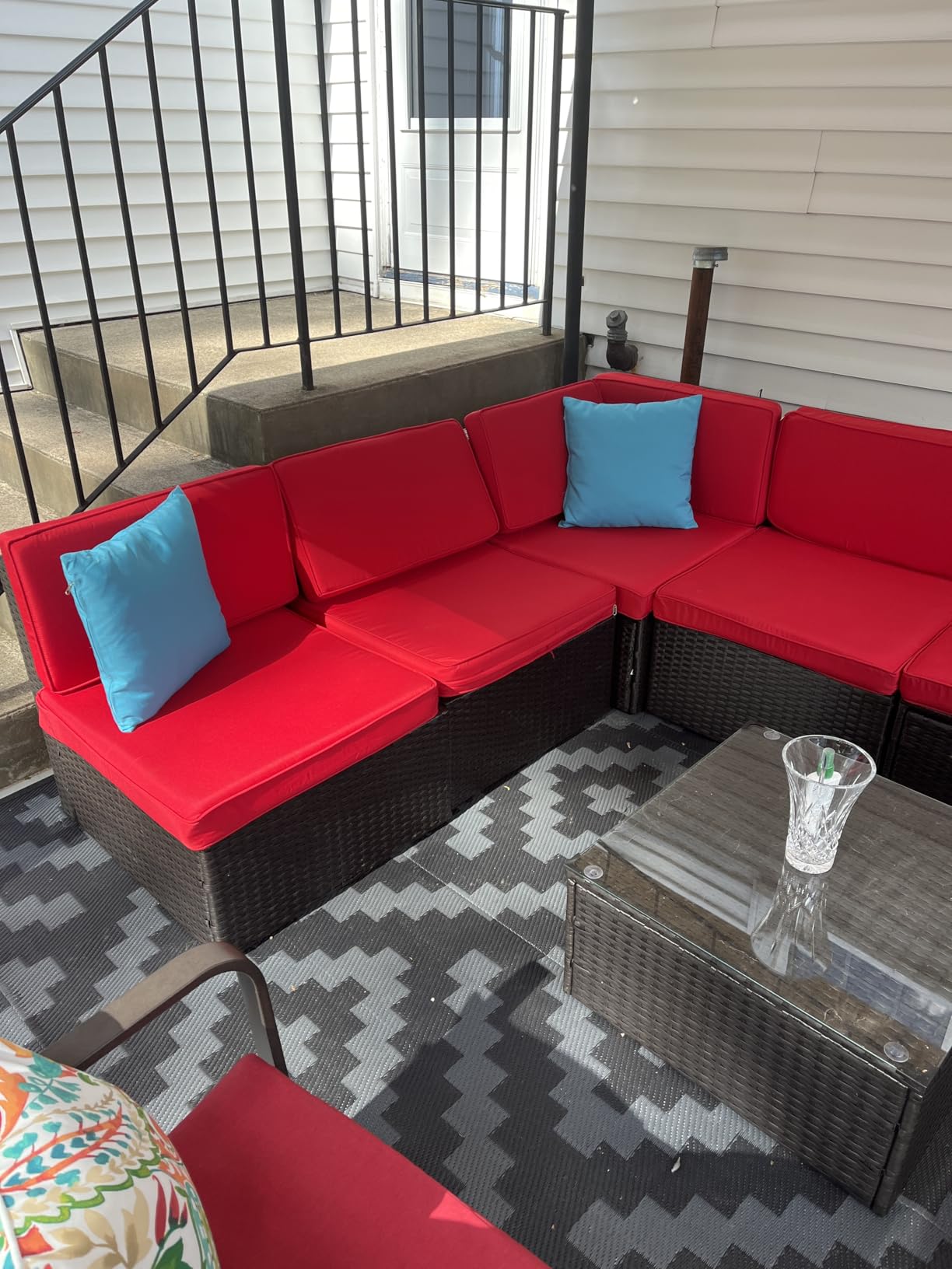 Vongrasig 6 Pieces Outdoor Patio Furniture Set, PE Wicker Rattan Sectional Sofa Small Patio Conversation Sets with Coffee Table for Garden, Backyard, Poolside (Beige) Customer Review Vongrasig 6 Pieces Outdoor Patio Furniture Set, PE Wicker Rattan Sectional Sofa Small Patio Conversation Sets with Coffee Table for Garden, Backyard, Poolside (Beige) - Customer Photo 2