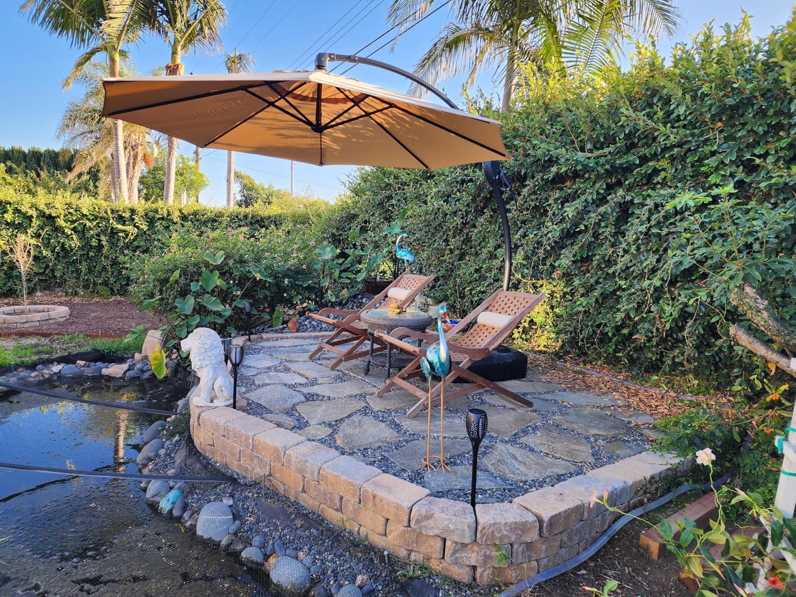 Grand patio 11FT Cantilever Umbrella with Base Outdoor Large Round Aluminum Offset Umbrella for Patio Garden Backyard (Champagne, 11 FT) Customer Review Grand patio 11FT Cantilever Umbrella with Base Outdoor Large Round Aluminum Offset Umbrella for Patio Garden Backyard (Champagne, 11 FT) - Customer Photo 2