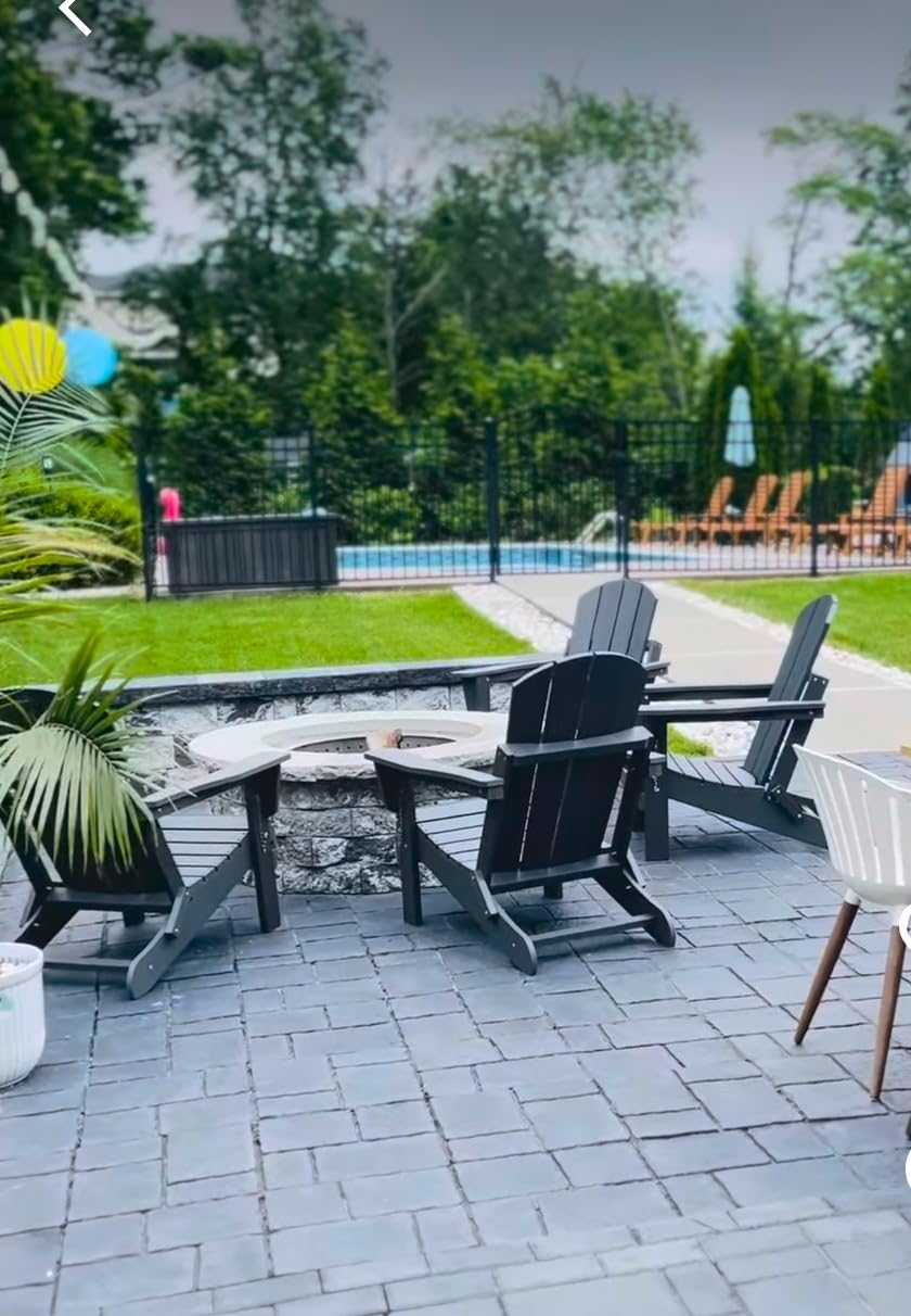 SERWALL Folding Adirondack Chairs Weather Resistant for Outdoor, Patio, Lawn, Garden, Backyard Deck, Fire Pit - Blue - Customer Photo 2