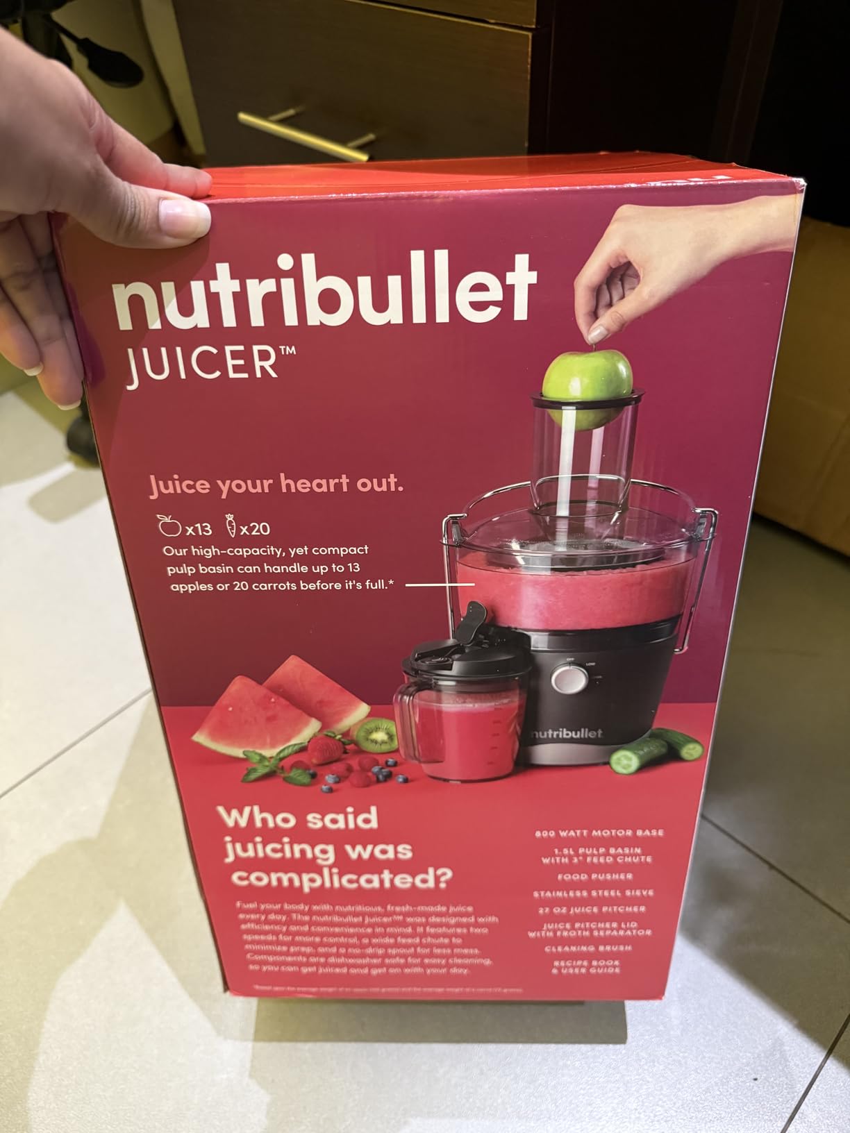 NutriBullet Juicer Centrifugal Juicer Machine for Fruit, Vegetables, and Food Prep, 27 Ounces/1.5 Liters, 800 Watts, Gray NBJ50100 Customer Review NutriBullet Juicer Centrifugal Juicer Machine for Fruit, Vegetables, and Food Prep, 27 Ounces/1.5 Liters, 800 Watts, Gray NBJ50100 - Customer Photo 2
