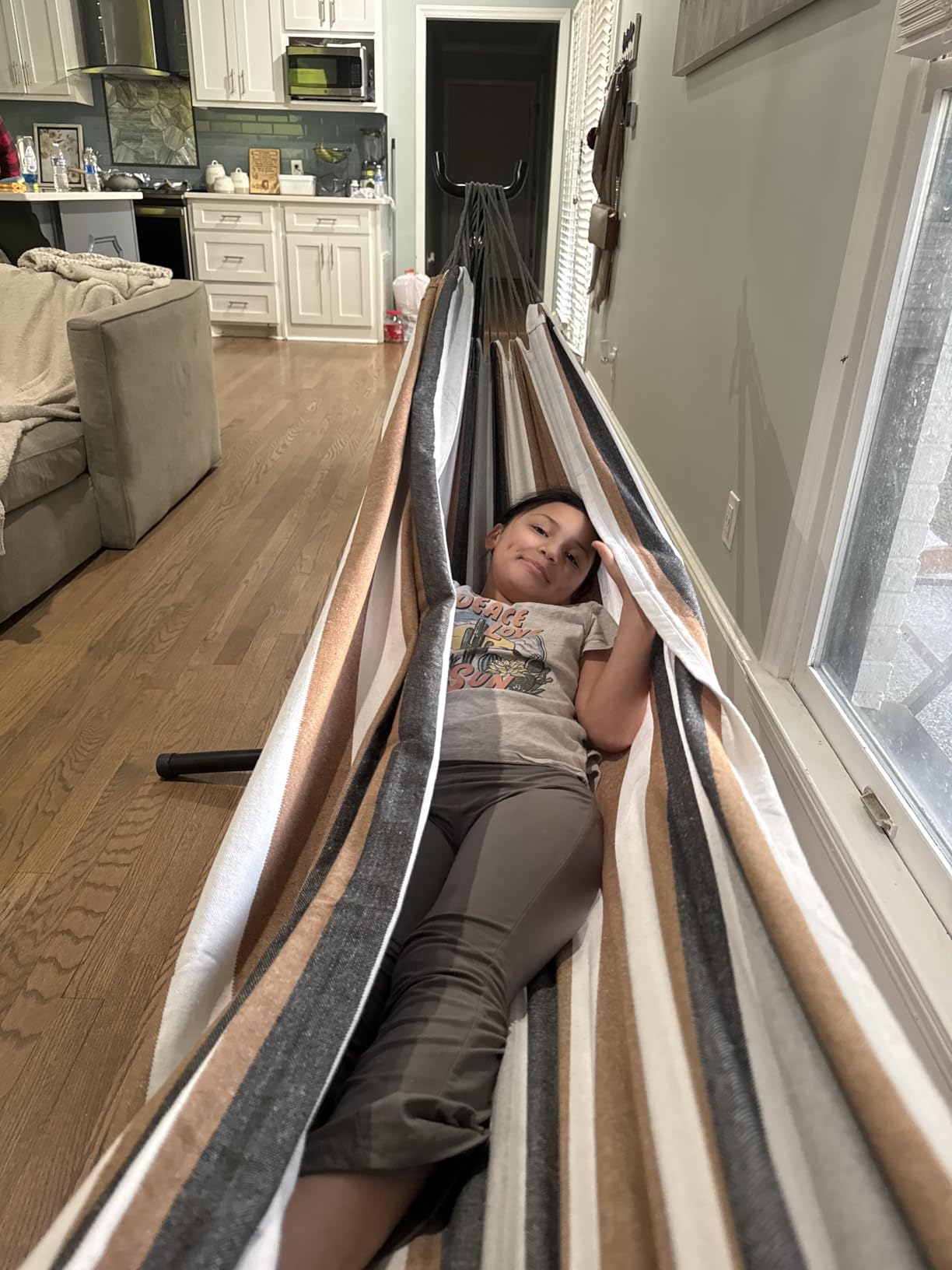 PNAEUT Double Hammocks with Stand for Outside, Portable Space Saving Heavy-Duty Steel Frame for Indoor Outdoor Patio Yard, Easy Assembly, 2 Person 450 lbs Capacity (Coffee) customer photo 2