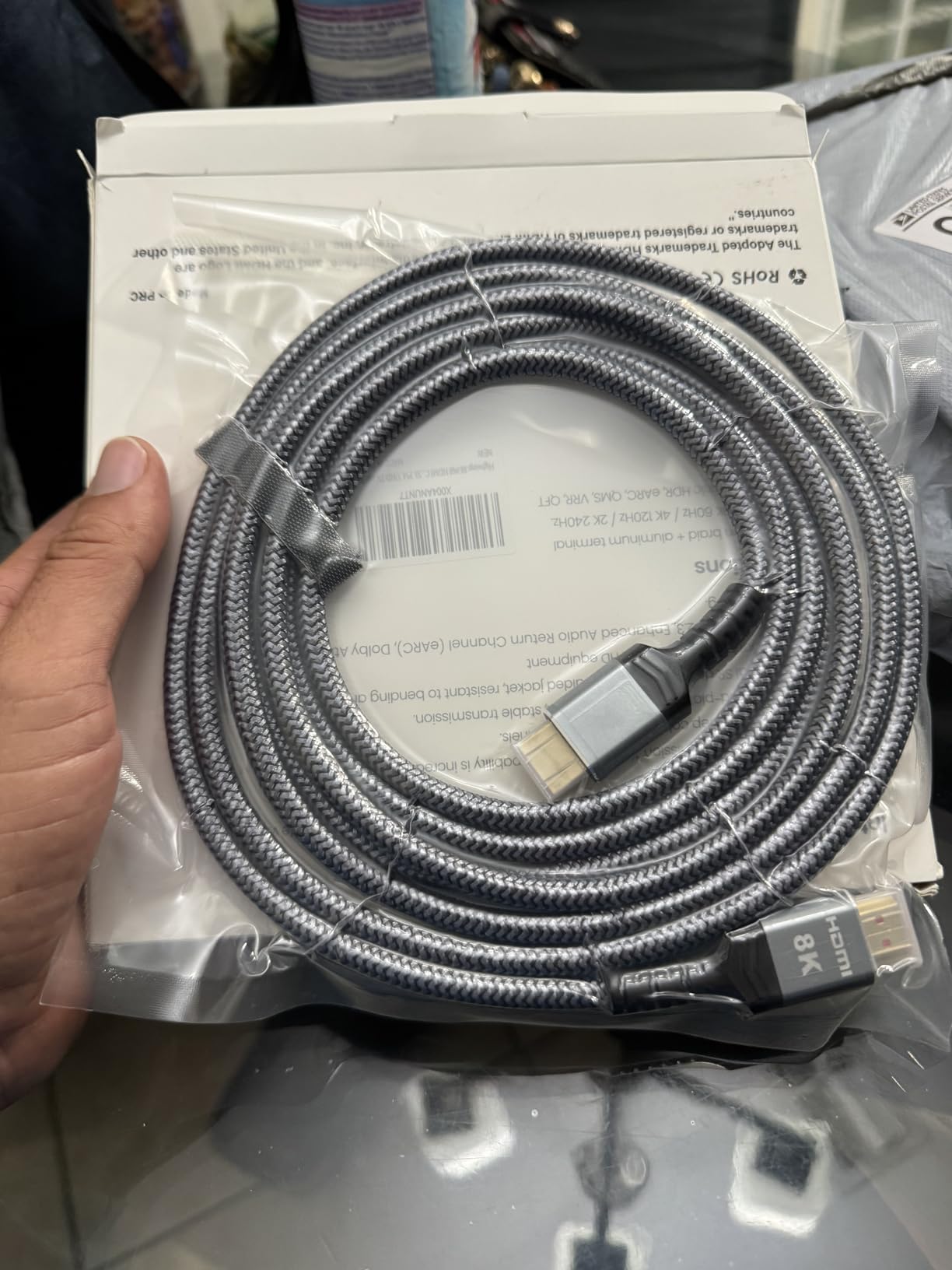 Highwings 8K 10K 4K HDMI Cable 48Gbps 6.6FT/2M, Certified Ultra High Speed 2.1 HDMI Cable Braided Cord-4K@120Hz 8K@60Hz, DTS:X, HDCP 2.2 & 2.3, HDR 10 Compatible with DVD Player/PS5/HDTV/Blu-ray customer photo 1