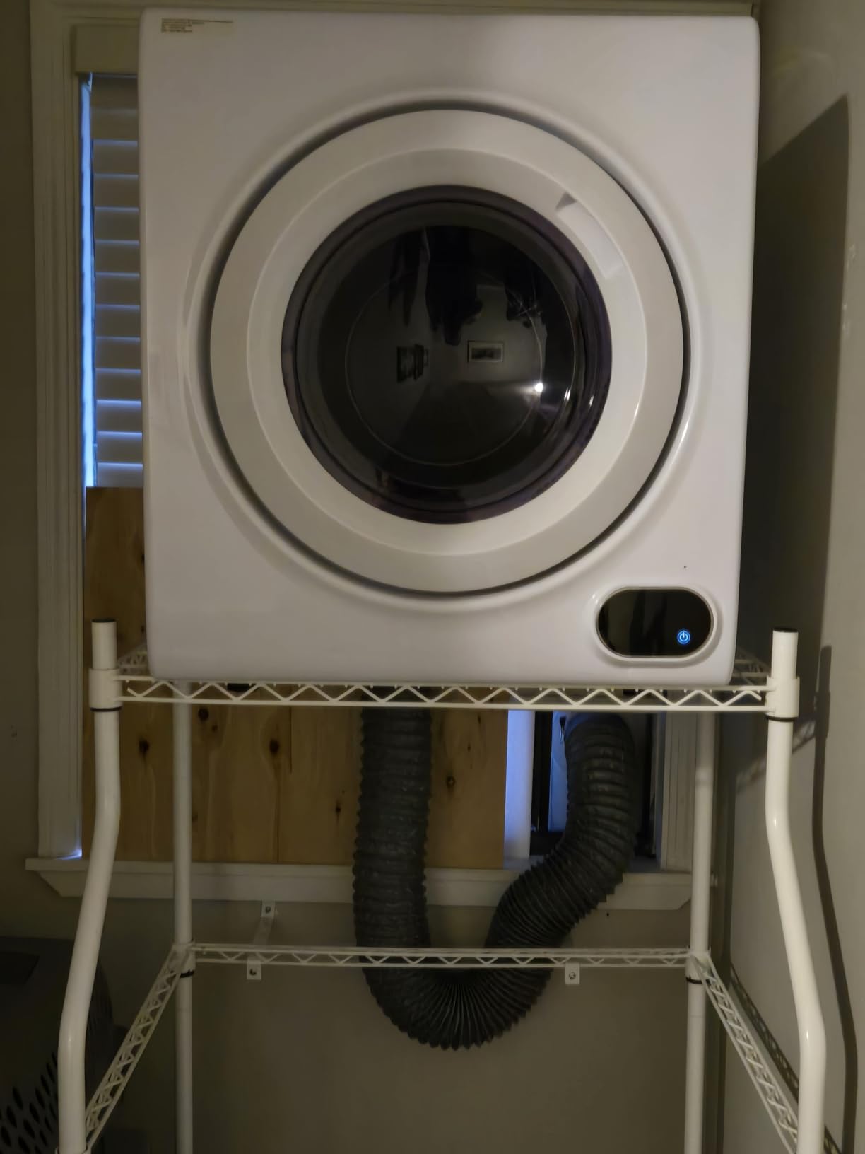 Euhomy Compact Laundry Dryer, 3.5 cu ft Front Load Stainless Steel Clothes Dryers With Exhaust Pipe, 1500W, LCD Control Panel Four-Function Portable Dryer For Apartments, Home, Dorm, White - Customer Photo 1