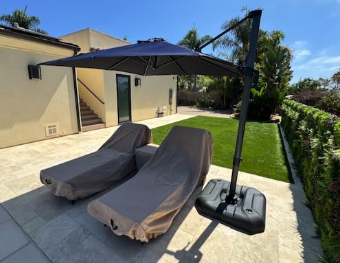 PURPLE LEAF 9' X 11.5' Patio Umbrella Outdoor Cantilever Rectangle Umbrella Aluminum Offset Umbrella with 360-degree Rotation for Garden Deck Pool Patio, Grey Customer Review PURPLE LEAF 9' X 11.5' Patio Umbrella Outdoor Cantilever Rectangle Umbrella Aluminum Offset Umbrella with 360-degree Rotation for Garden Deck Pool Patio, Grey - Customer Photo 1