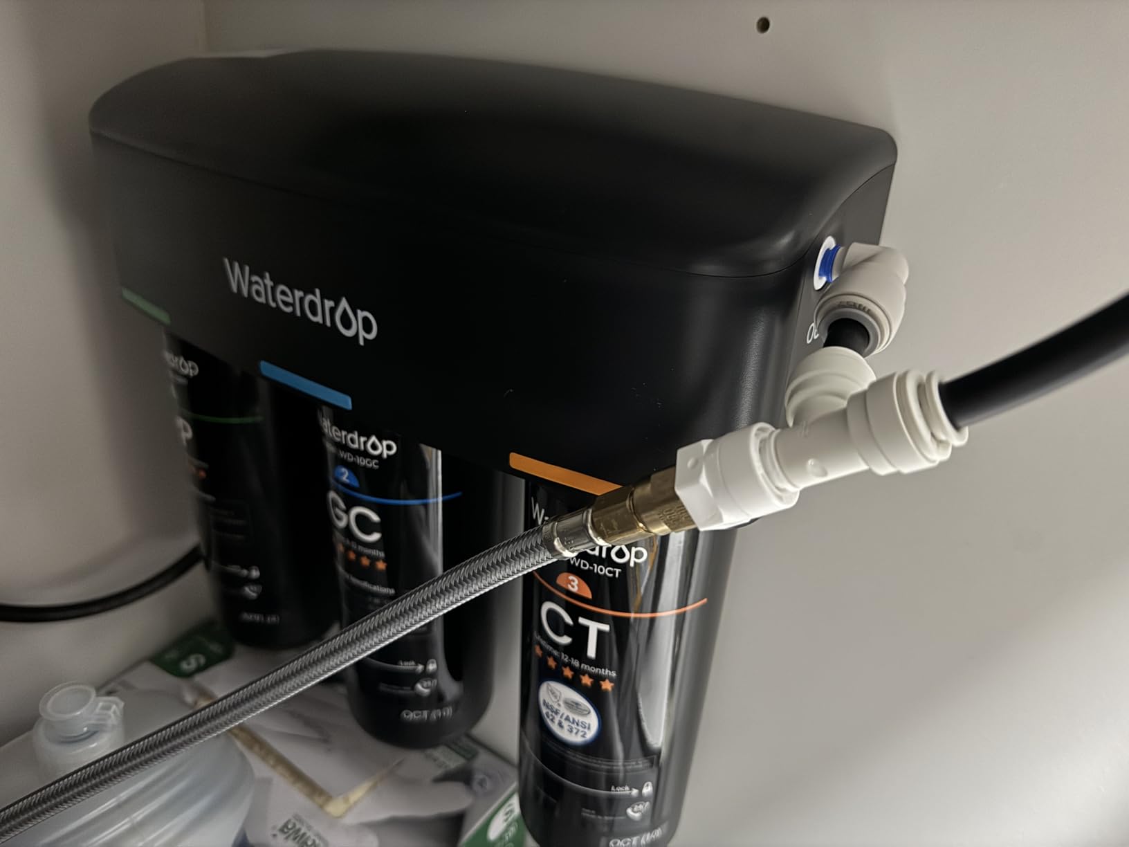 Waterdrop TSA 8 Layer Under Sink Water Filter System, Under Sink Water Filtration System, Reduces PFAS, PFOA/PFOS, Fluoride, Chlorine, Bad Taste & Odor, NSF/ANSI 42 Certified Element, USA Tech - Customer Photo 2