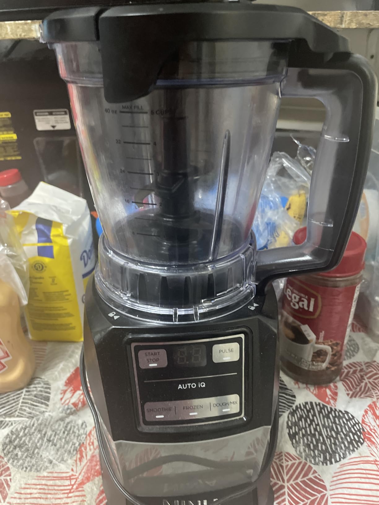 Ninja Blender Compact Kitchen System, 1200W, 3 Functions for Smoothies, Dough & Frozen Drinks with Auto-IQ, 72-oz. Blender Pitcher, 40-oz. Processor Bowl & 18-oz. Single-Serve Cup, Grey, AMZ493BRN - Customer Photo 1