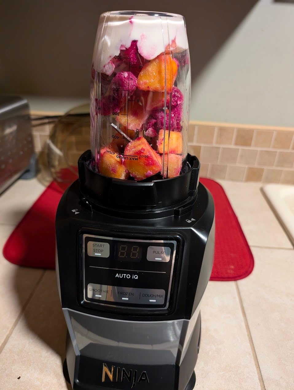 Ninja Blender Compact Kitchen System, 1200W, 3 Functions for Smoothies, Dough & Frozen Drinks with Auto-IQ, 72-oz. Blender Pitcher, 40-oz. Processor Bowl & 18-oz. Single-Serve Cup, Grey, AMZ493BRN - Customer Photo 5