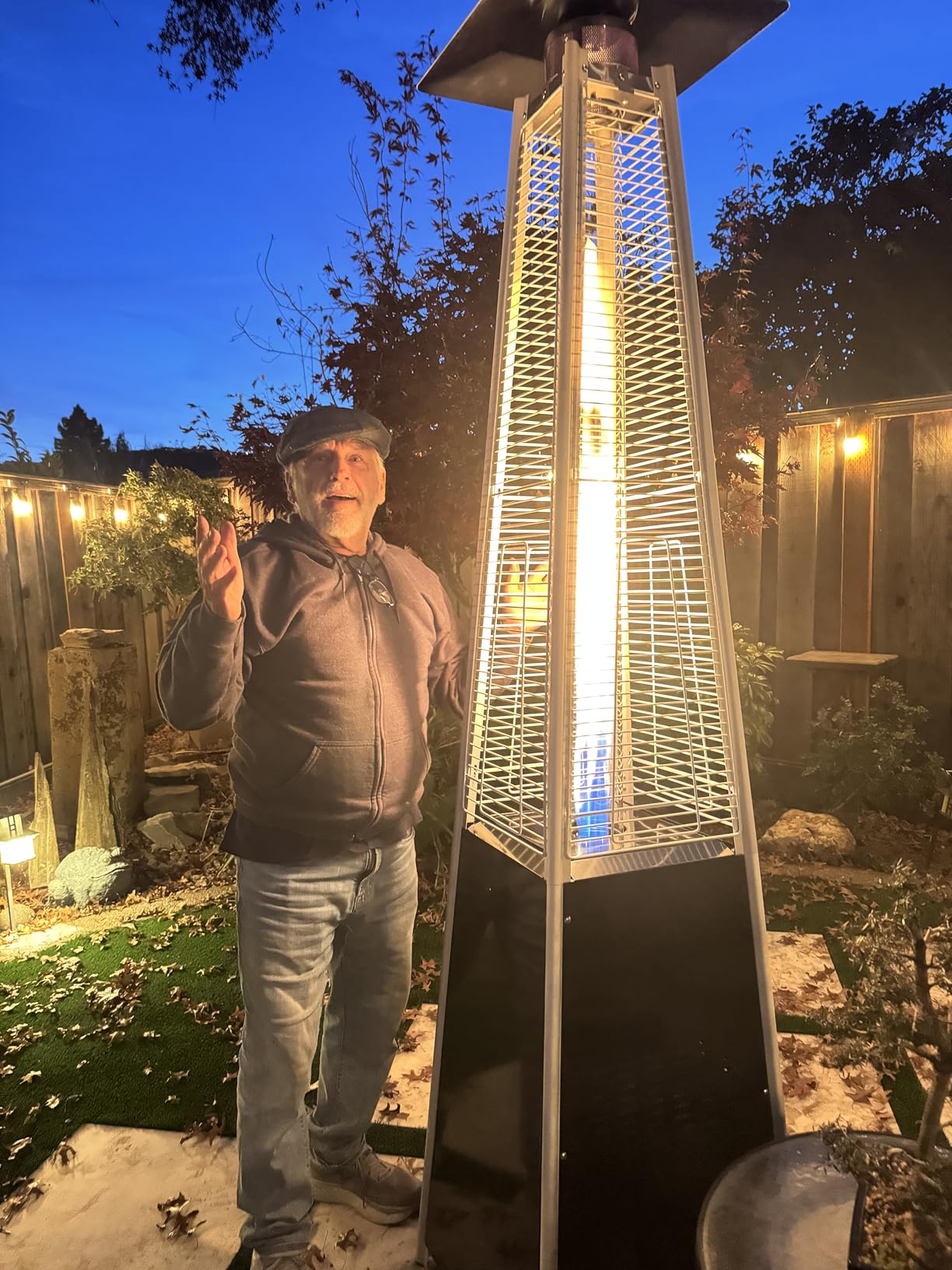 Pamapic Patio Heater, 48,000 BTU Pyramid Flame Patio Outdoor Heater with Cover, Quartz Glass Tube Stainless Steel Propane Heater with Wheels (Stainless Steel Color) Customer Review Pamapic Patio Heater, 48,000 BTU Pyramid Flame Patio Outdoor Heater with Cover, Quartz Glass Tube Stainless Steel Propane Heater with Wheels (Stainless Steel Color) - Customer Photo 2