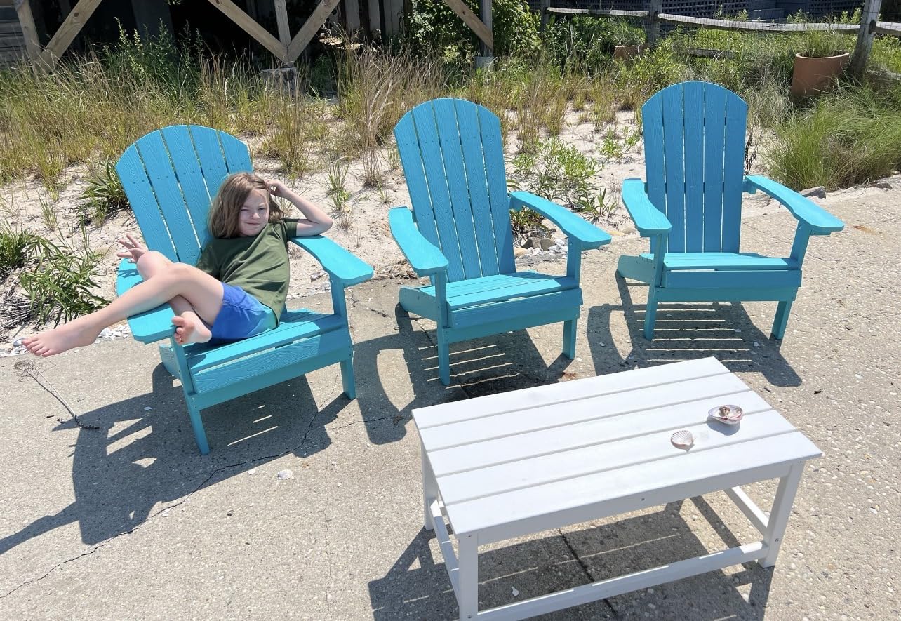 YEFU Adirondack Chair Weather Resistant: Outdoor Chair HIPS Plastic Adirondack Chairs - Patio Chairs with Cup Holder & Wood Texture - Customer Photo 1