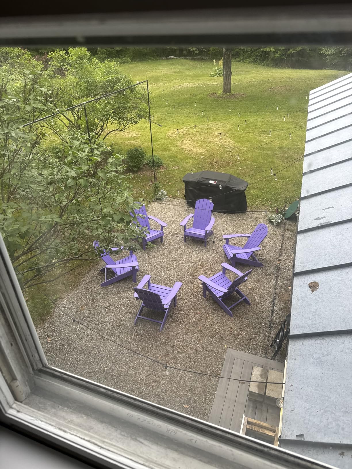 YEFU Adirondack Chair Weather Resistant: Outdoor Chair HIPS Plastic Adirondack Chairs - Patio Chairs with Cup Holder & Wood Texture - Customer Photo 2