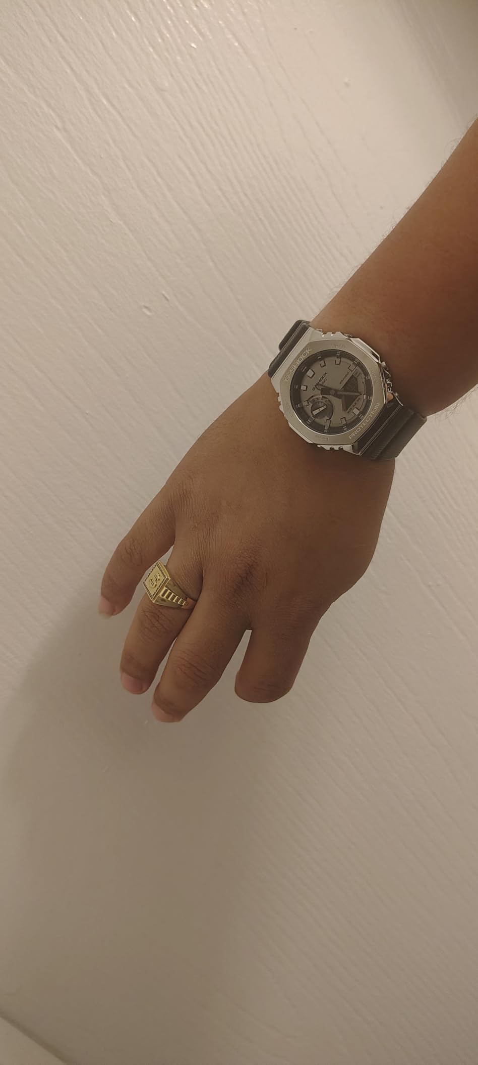 G-Shock Casio Metal Covered Octagonal Black Resin Band Watch GM2100-1A - Customer Photo 2