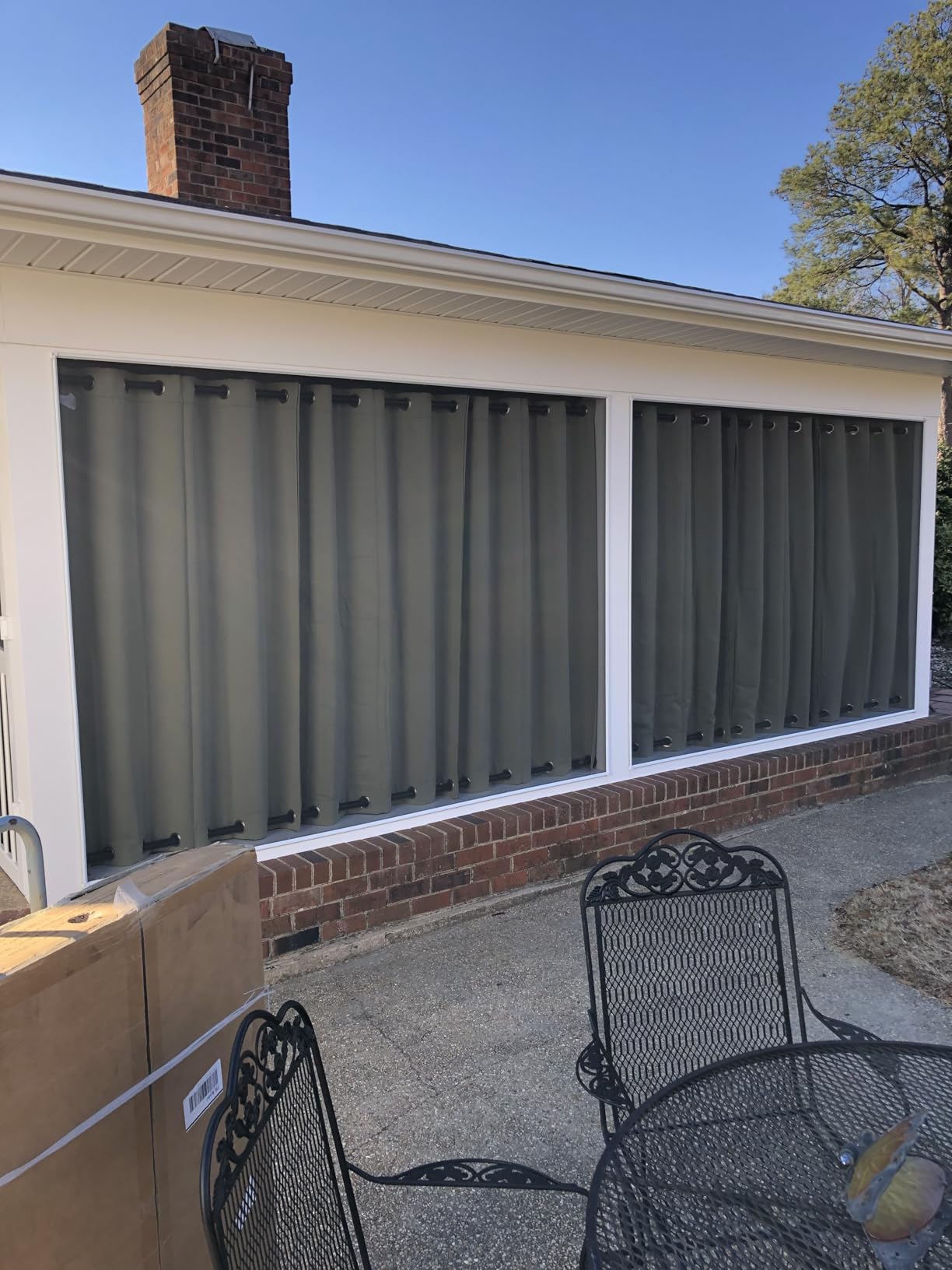 RYB HOME 2 Panels Outdoor Curtains Weighted Windproof Curtains Blackout Waterproof Panels Block Sun & Heat Outdoor Divider for Patio Area Pergola Lanai, Grey, 52 inch Wide x 96 inch Long Customer Review RYB HOME 2 Panels Outdoor Curtains Weighted Windproof Curtains Blackout Waterproof Panels Block Sun & Heat Outdoor Divider for Patio Area Pergola Lanai, Grey, 52 inch Wide x 96 inch Long - Customer Photo 1