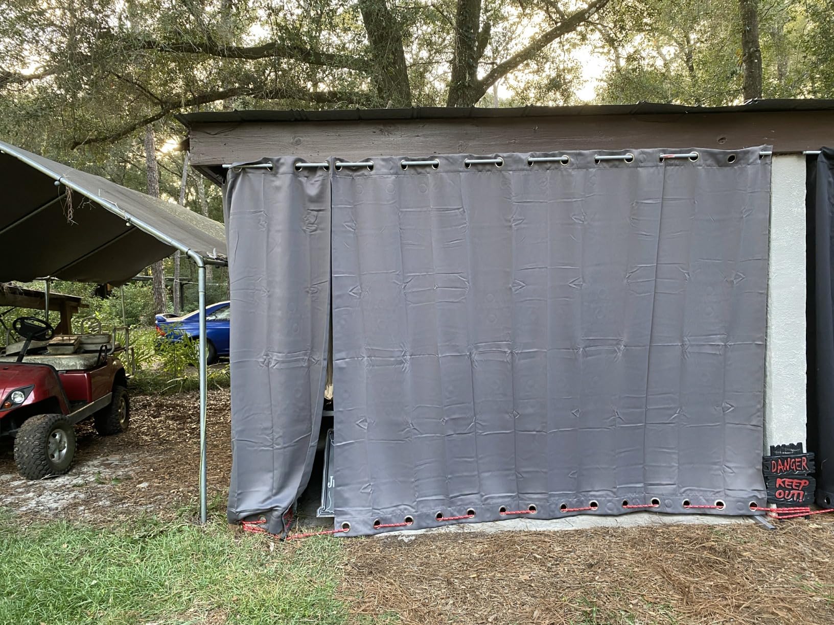 RYB HOME 2 Panels Outdoor Curtains Weighted Windproof Curtains Blackout Waterproof Panels Block Sun & Heat Outdoor Divider for Patio Area Pergola Lanai, Grey, 52 inch Wide x 96 inch Long Customer Review RYB HOME 2 Panels Outdoor Curtains Weighted Windproof Curtains Blackout Waterproof Panels Block Sun & Heat Outdoor Divider for Patio Area Pergola Lanai, Grey, 52 inch Wide x 96 inch Long - Customer Photo 3