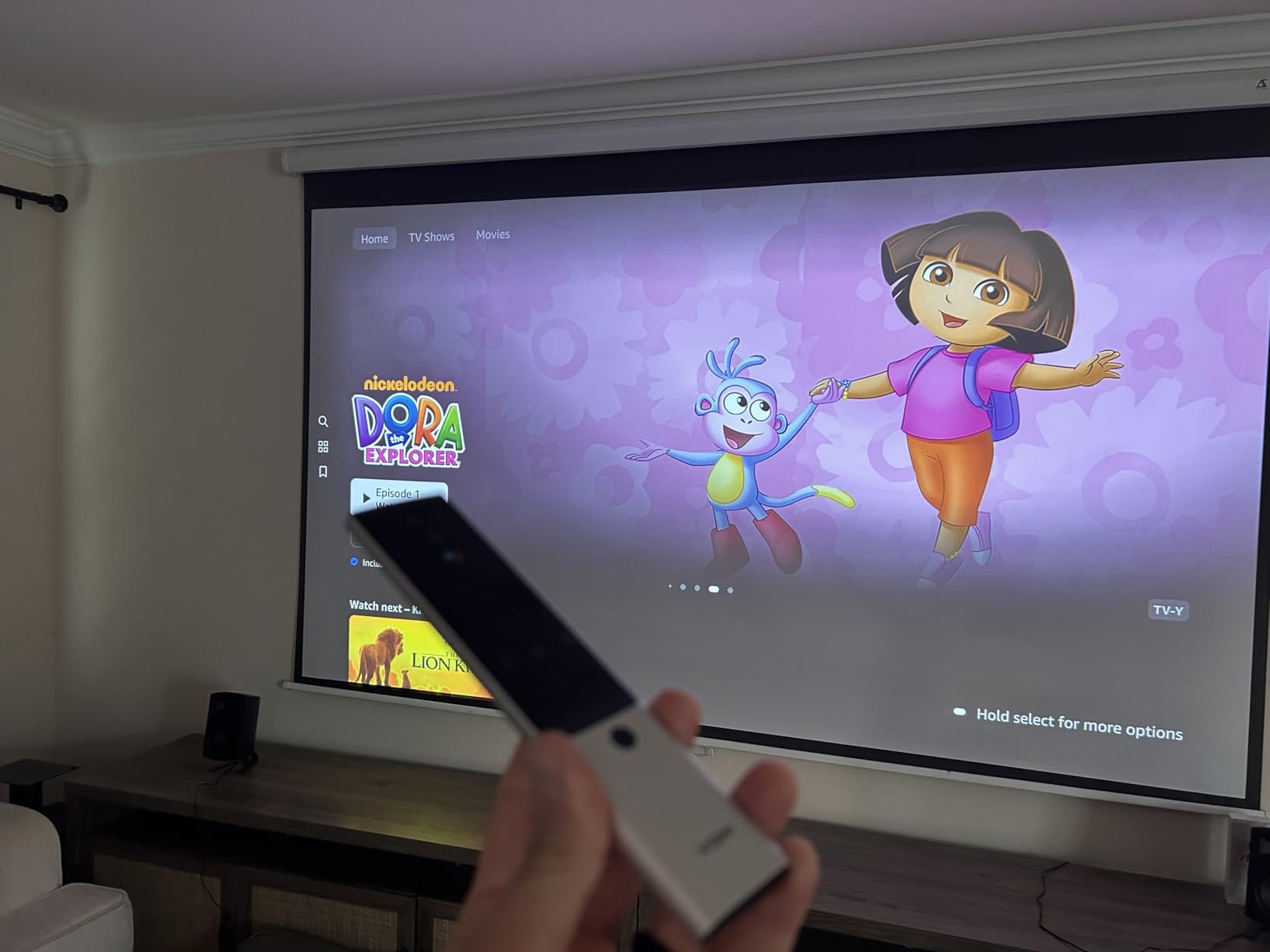 Horizon Pro 4K Projector, 1500 ISO Lumens, Android TV 10.0 Movie Projector with Integrated Harman Kardon Speakers, Auto Keystone Screen Adaption Home Theater Projector customer photo 2
