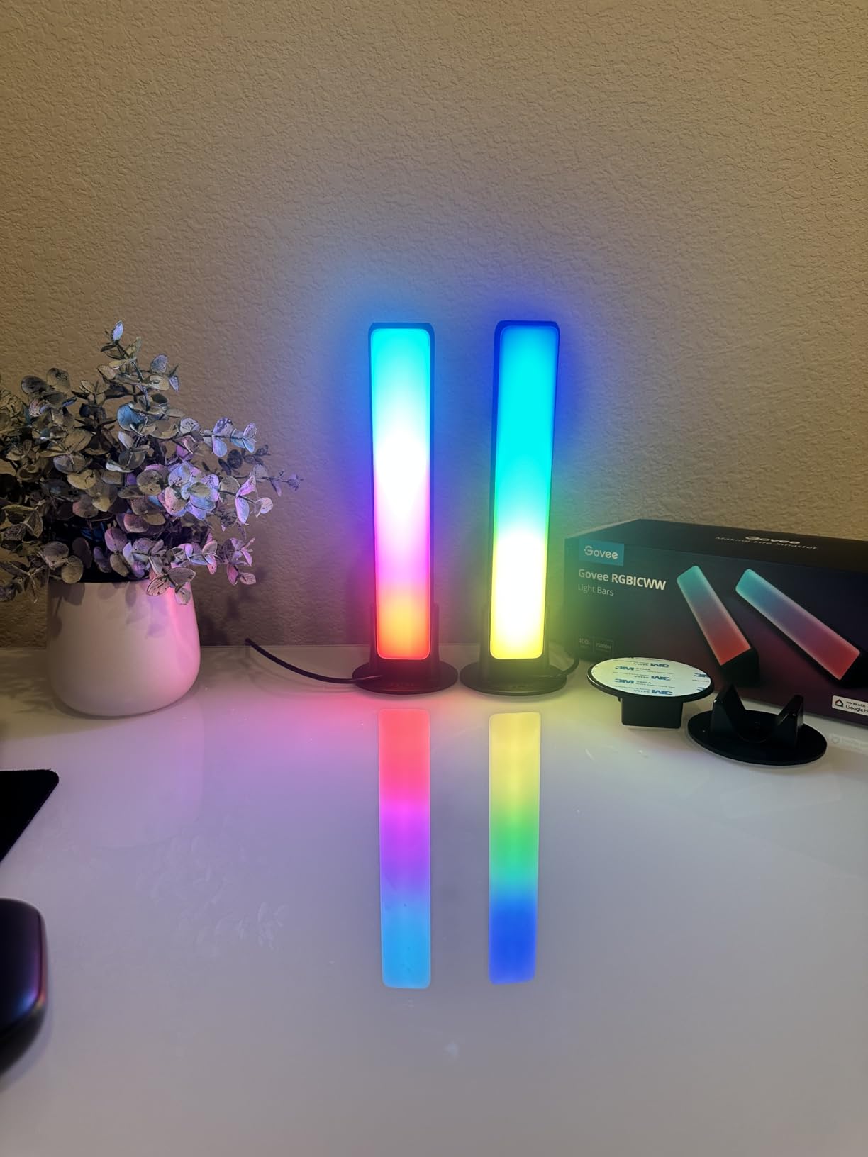Govee Smart LED Light Bars, Work with Alexa and Google Assistant, RGBICWW WiFi TV Backlights with Scene and Music Modes for Gaming, Pictures, PC, Room Decoration Customer Review Govee Smart LED Light Bars, Work with Alexa and Google Assistant, RGBICWW WiFi TV Backlights with Scene and Music Modes for Gaming, Pictures, PC, Room Decoration - Customer Photo 3