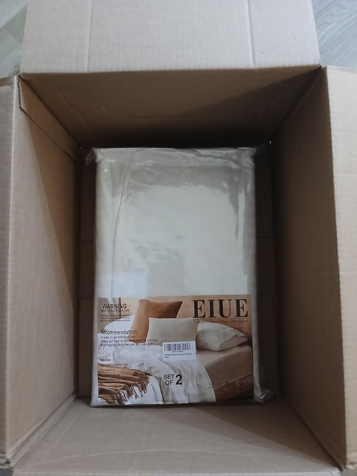 EIUE Hotel Collection Bed Pillows for Sleeping 2 Pack Queen Size, Pillows for Side and Back Sleepers, Super Soft Down Alternative Microfiber Filled Pillows, 20 x 30 Inches customer photo 2