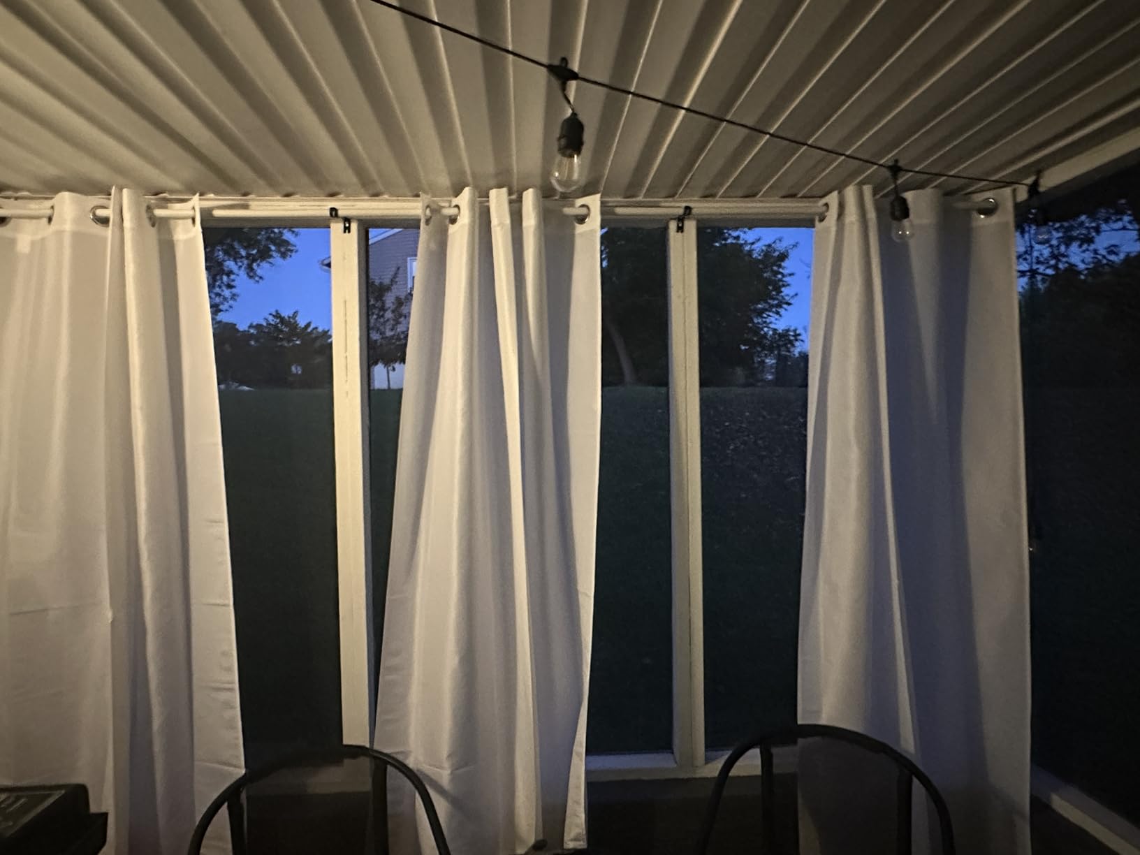 PureFit Outdoor Curtains for Patio Waterproof Weatherproof, UV Resistant Outside Curtains for Gazebo, Front Porch, Pergola, Sun Blocking Privacy Curtain, 52W x 84L inch, 1 Panel, White Customer Review PureFit Outdoor Curtains for Patio Waterproof Weatherproof, UV Resistant Outside Curtains for Gazebo, Front Porch, Pergola, Sun Blocking Privacy Curtain, 52W x 84L inch, 1 Panel, White - Customer Photo 5