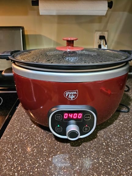 GreenLife 6QT Slow Cooker, Non-Toxic PFAS-Free Ceramic Nonstick Removable Interior Bowl, Programmable, Family Friendly, Keep Warm, Stovetop & Oven Safe, Dishwasher Safe Crock, Timer, Glass Lid, Black - Customer Photo 1