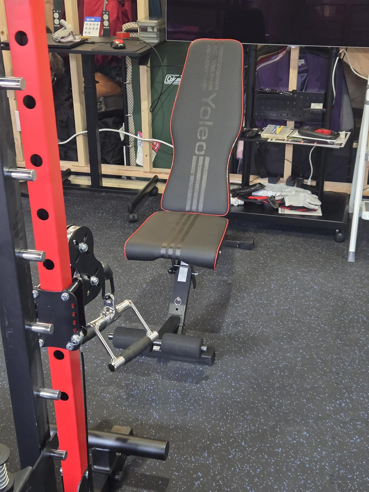 Yoleo Adjustable Weight Bench for Full Body Workout; Foldable Bench Press Bench of Home Gym Strength Training; Incline Decline Flat Utility Workout Bench with Quick Folding& Fast Adjustment (Black) customer photo 1