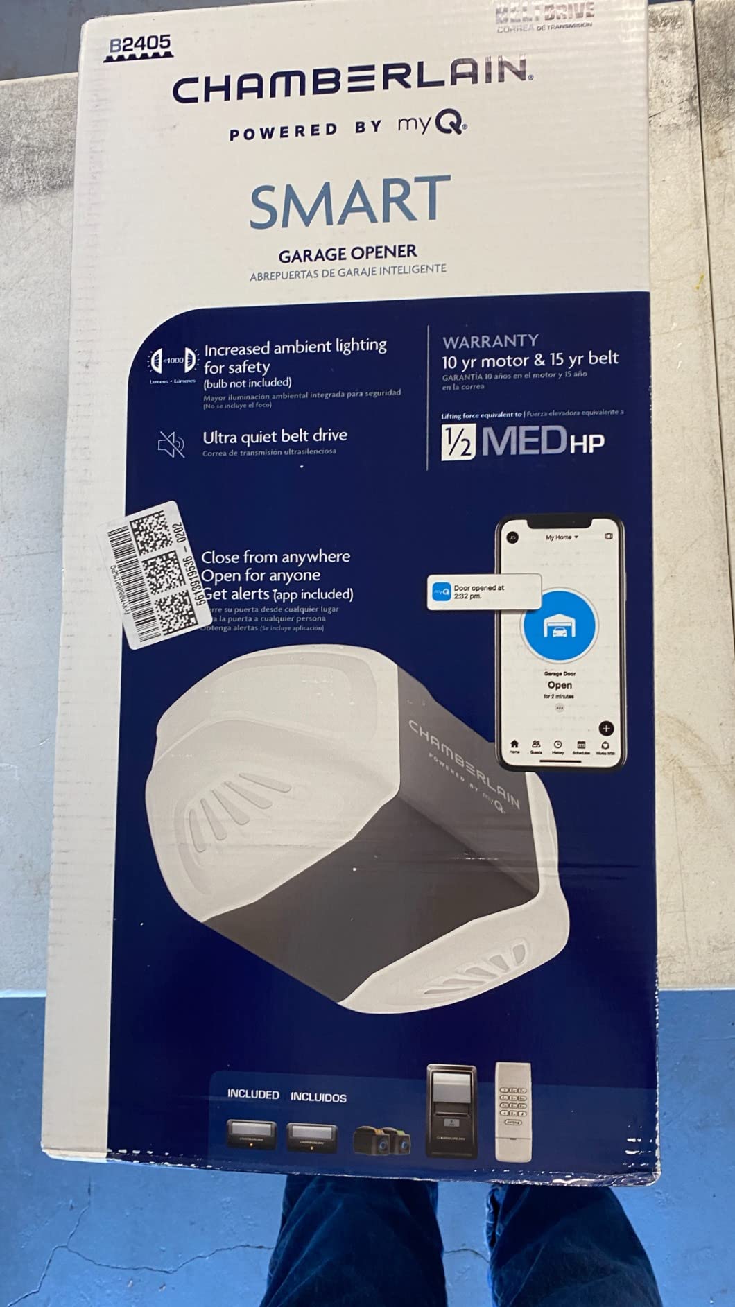 Chamberlain B2405 Quiet Wi-Fi Garage Door Opener, Wireless Keypad - Quantity 1 Customer Review Chamberlain B2405 Quiet Wi-Fi Garage Door Opener, Wireless Keypad - Quantity 1 - Customer Photo 1