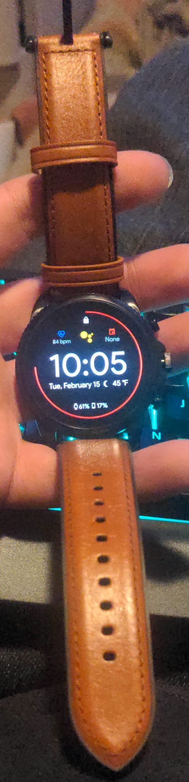 Fossil Men's Gen 6 44mm Stainless Steel and Silicone Touchscreen Smart Watch, Color: Black (Model: FTW4061V) - Customer Photo 2