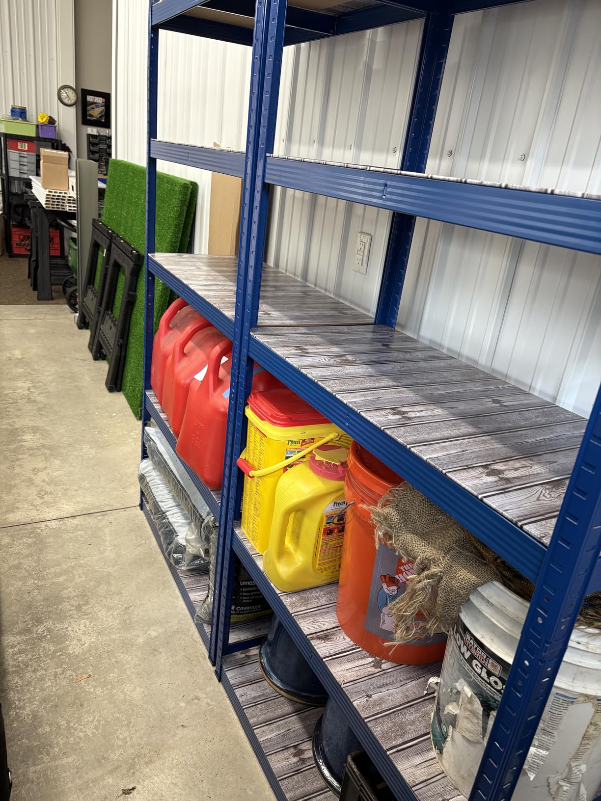 Topeakmart 5-Tier Utility Shelves, Metal Storage Shelves, Adjustable Shelving Units, Boltless Assembly, Garage Shelves Shed Shelving for Warehouse Garage Shed Basement- Black, 27.5 x 12 x 60 Inch - Customer Photo 2