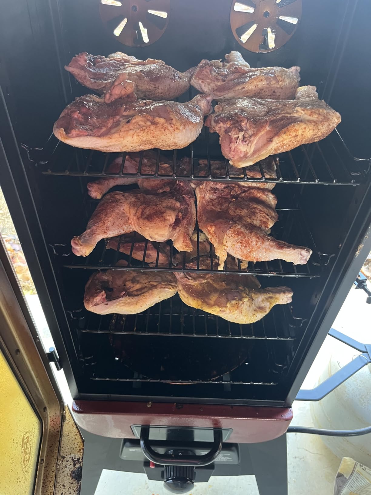 Pit Boss 3-Series Gas Vertical Smoker, Red Hammertone - 10773 customer photo 2