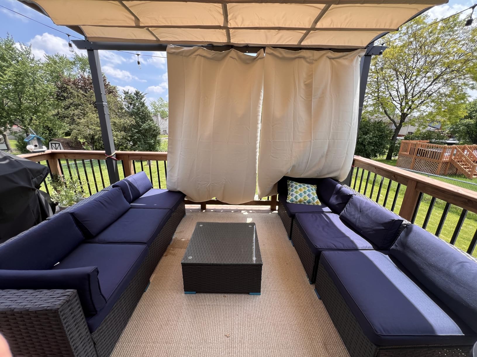 NICETOWN 2 Panels Weighted Blackout Curtains Patio Waterproof Outdoor Curtains, Thermal Insulated Top & Bottom Grommet & Back Tab Wind-Break Drapes Privacy for Pergola, W52 by L84, Tan-Khaki Customer Review NICETOWN 2 Panels Weighted Blackout Curtains Patio Waterproof Outdoor Curtains, Thermal Insulated Top & Bottom Grommet & Back Tab Wind-Break Drapes Privacy for Pergola, W52 by L84, Tan-Khaki - Customer Photo 5