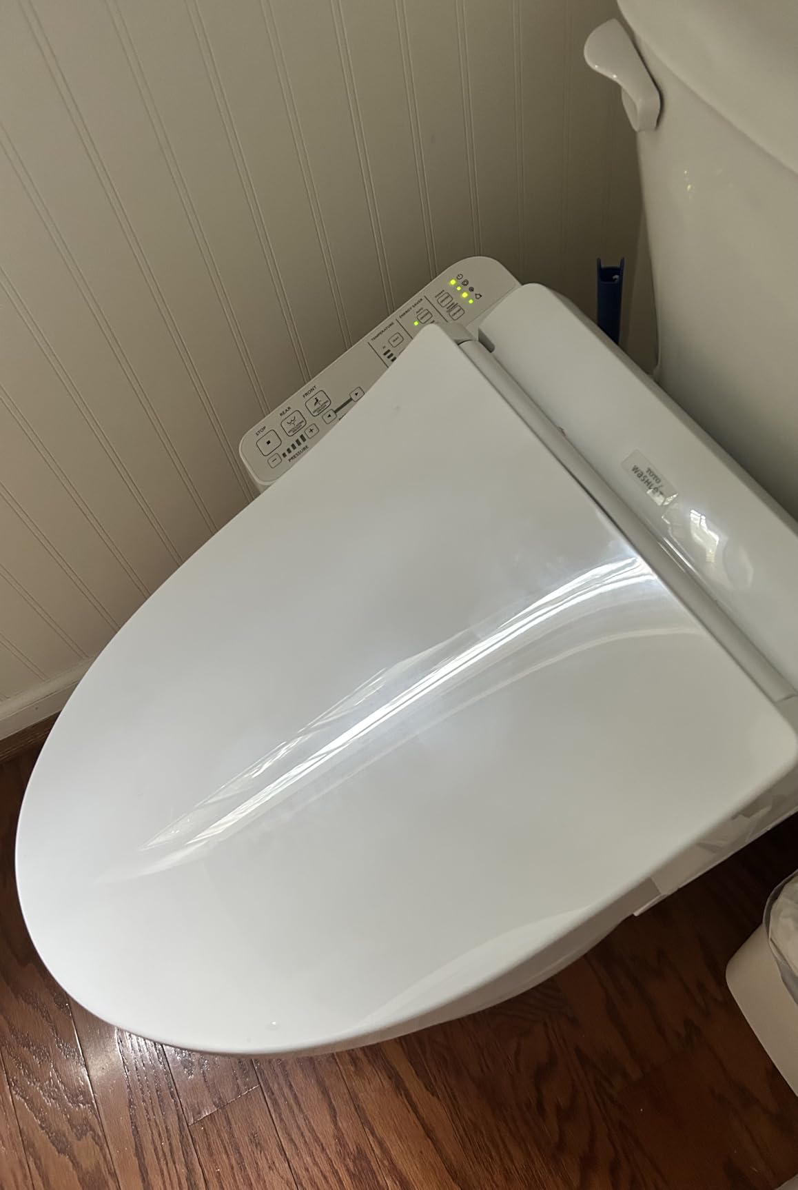TOTO WASHLET A2 Electronic Bidet Toilet Seat with Heated Seat and SoftClose Lid, Elongated, Cotton White - SW3004#01 customer photo 1