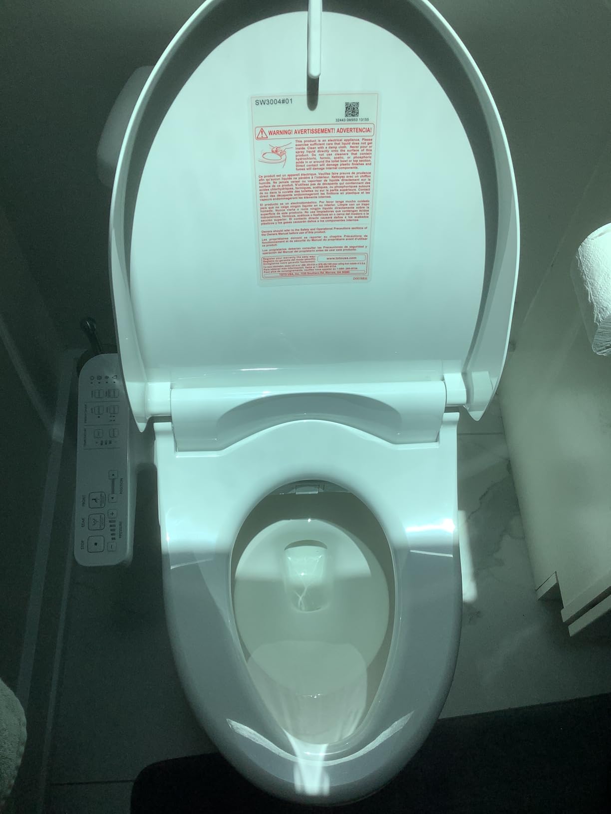 TOTO WASHLET A2 Electronic Bidet Toilet Seat with Heated Seat and SoftClose Lid, Elongated, Cotton White - SW3004#01 customer photo 2