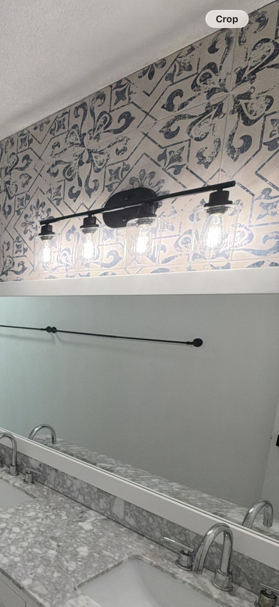 Unicozin Modern Bathroom Light Fixtures, 3 Light Vanity Lights, Black Wall Lamp with Clear Glass - Customer Photo 1