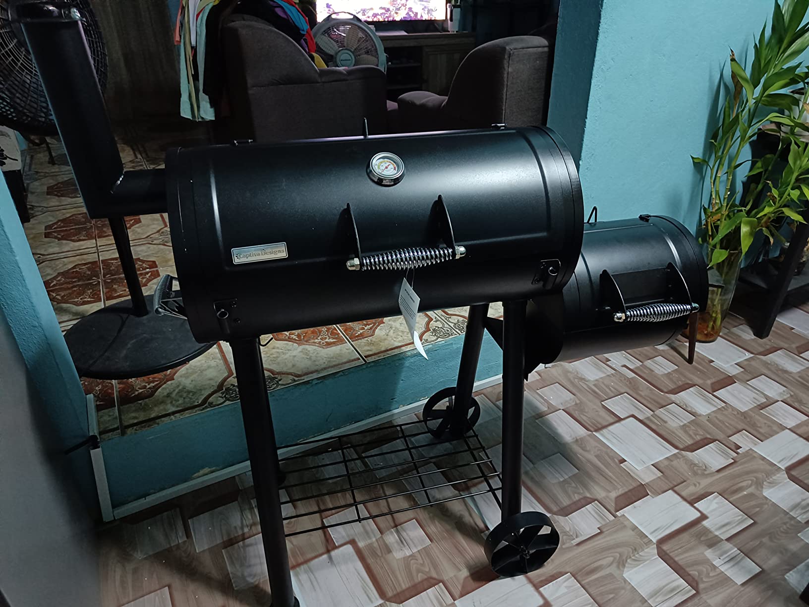 MFSTUDIO Heavy Duty Charcoal Wood Offset Outdoor Smoker Grill, Charcoal Grill with Smoker Combo for BBQ Grilling, 512 SQ.IN. - Customer Photo 3