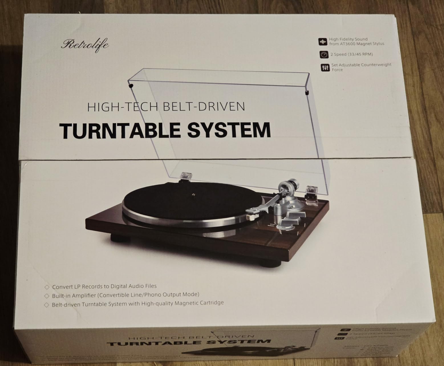 Turntables Belt-Drive Record Player with Wireless Output Connectivity, Vinyl Player Support 33&45 RPM Speed Phono Line USB Digital to PC Recording with Advanced Magnetic Cartridge&Counterweight - Customer Photo 1